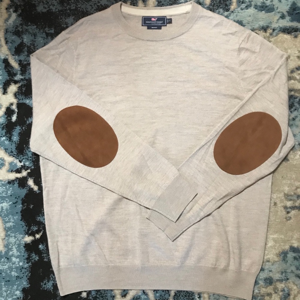 Vineyard Vines Merino Wool Mens Sweater Camel sz L